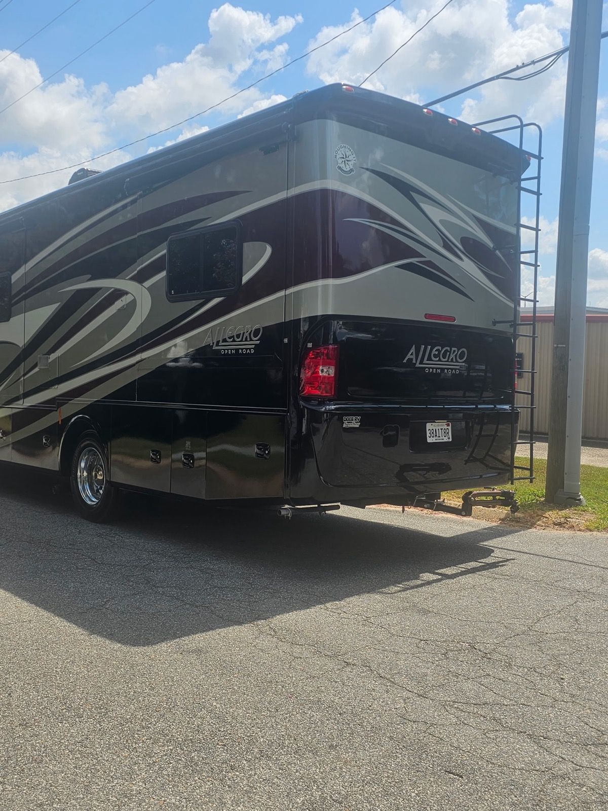 Class A motorhome black finish clean
