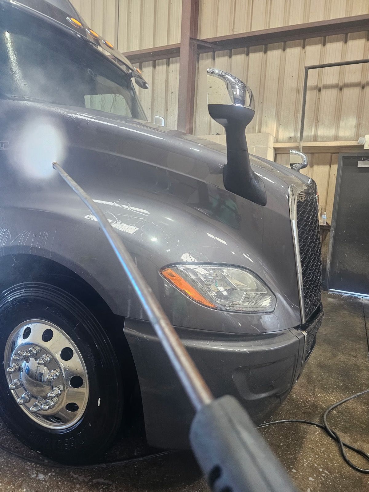 Semi truck grille detailed